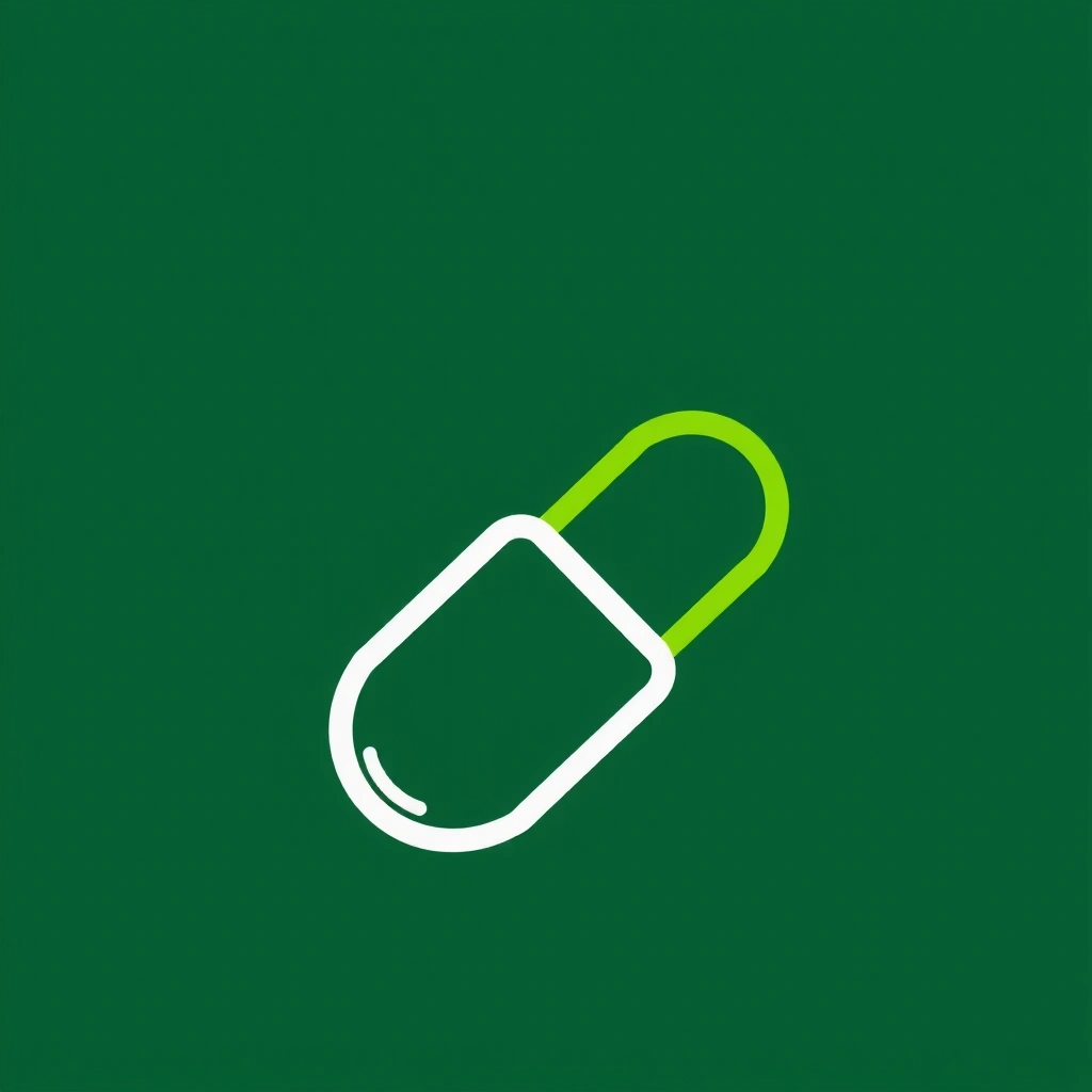 Icône stylisée d'une pilule végétale pour compléments alimentaires